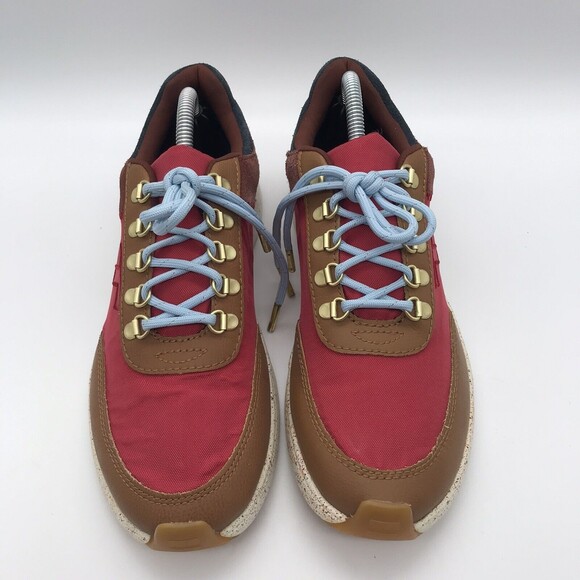 Toms Arroyo Poinsettia Red/Gold Women 7 Lace Up Sneakers Athletic Shoes 10014112 - Picture 6 of 9